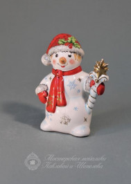 Снеговик с рождественской звездой (новая роспись)