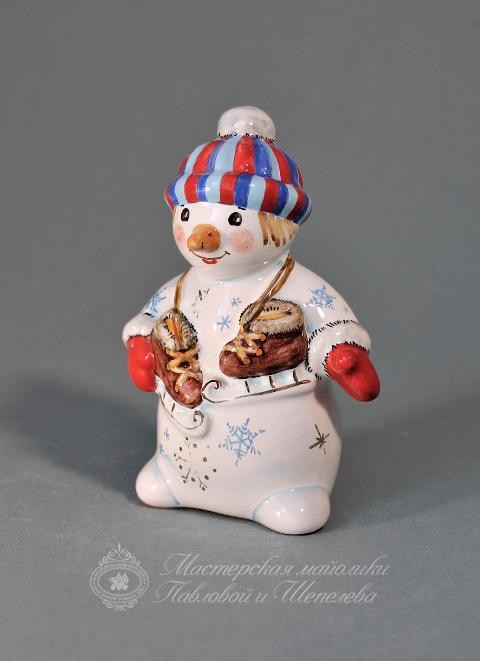 Снеговик с коньками (новая роспись)